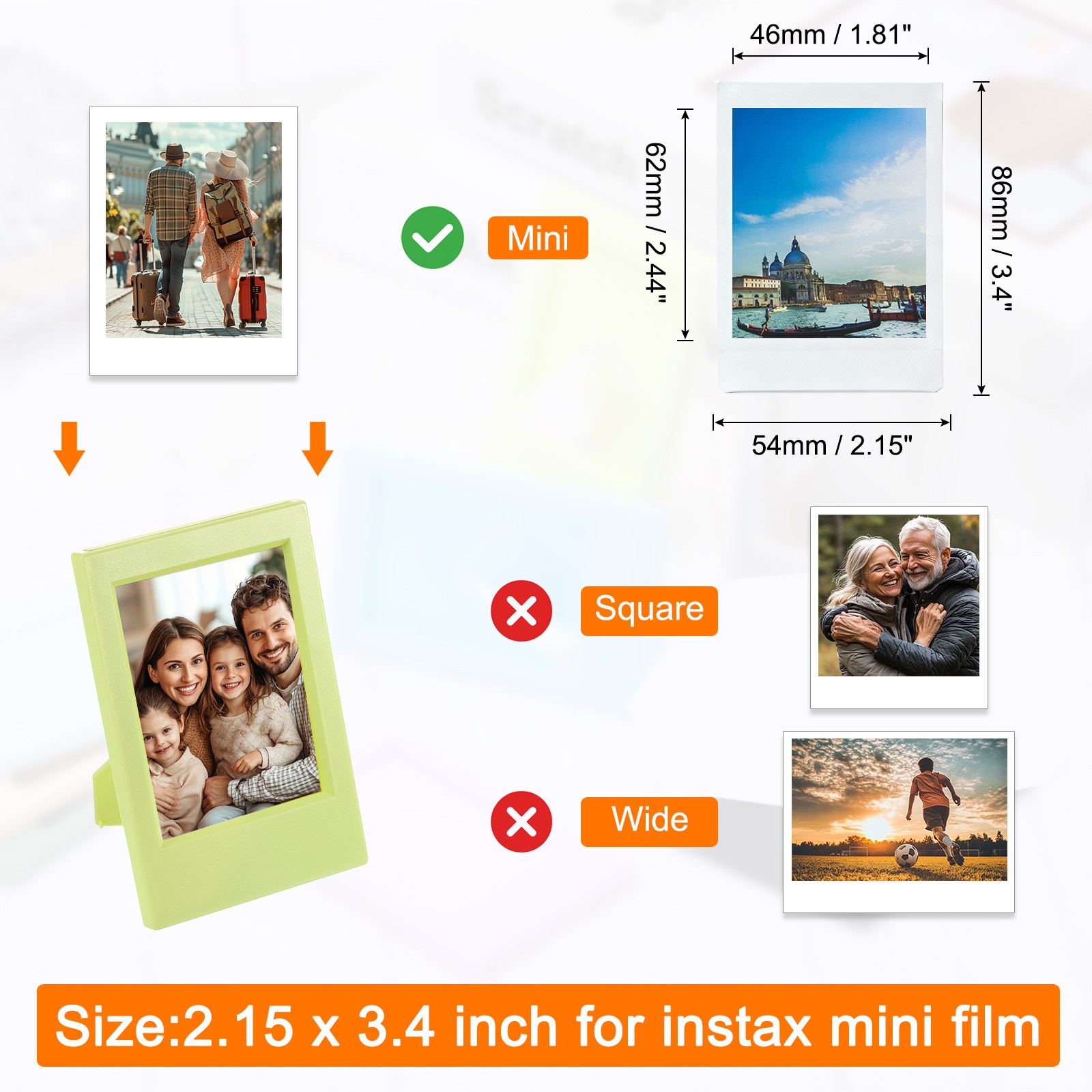 8 Pcs Mini Picture Frames 2.4 x 3.5 Inch Rectangle Photo Frame, Dark Green