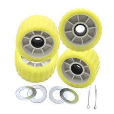 3" Width x 5" OD Boat Trailer Rollers Poly Ribbed Wobble Mounting Hole