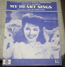 Spartiti pianoforte vintage 1944 My Heart Sings - Anchors Aweigh Kathryn Grayson