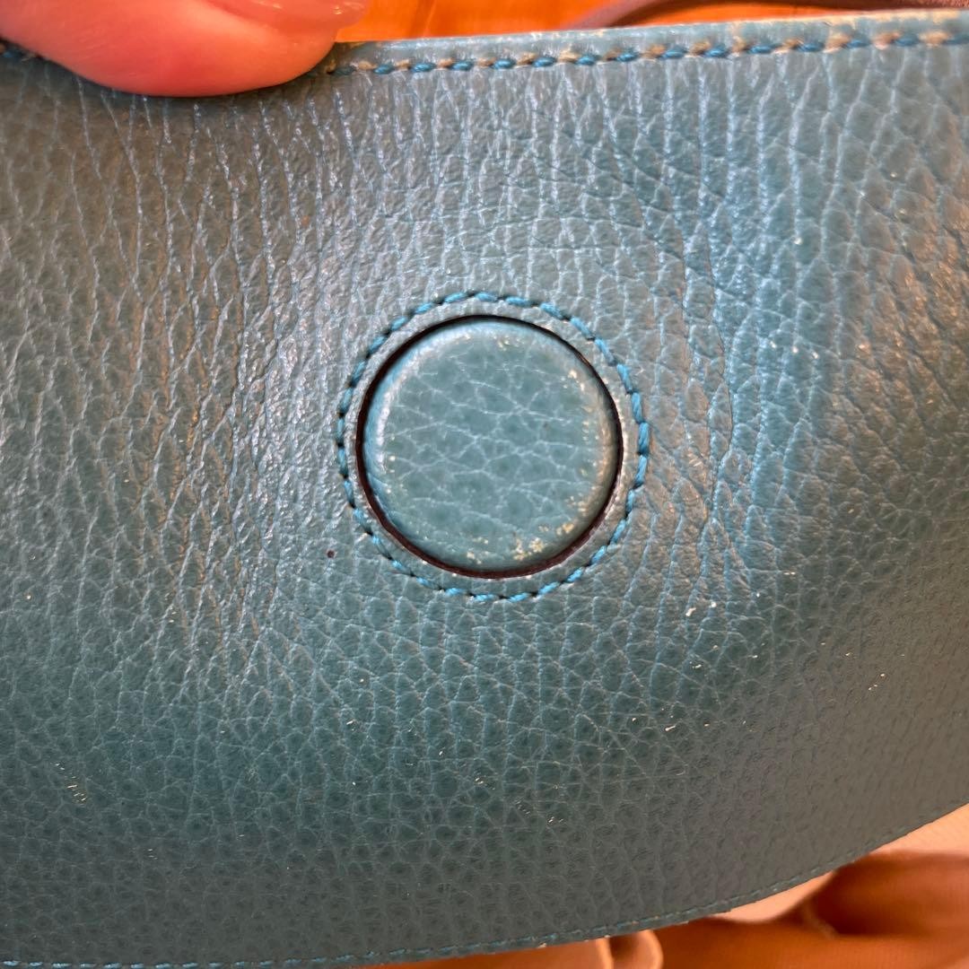 GUCCI Swing Leather Tote Bag Navy Turquoise Bi-Color Made in Italy thumbnail 5