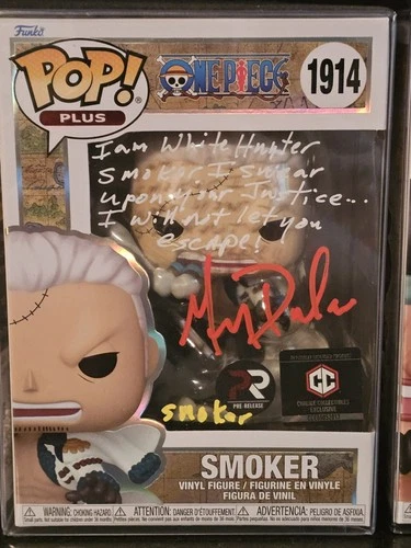 One Piece Funko Pop #1914 Smoker  Pre-Release Figure Signed Quoted Certified MSA