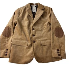 Hope & Henry Beige Brown Corduroy Blazer with elbow patches Sz 12 boys New
