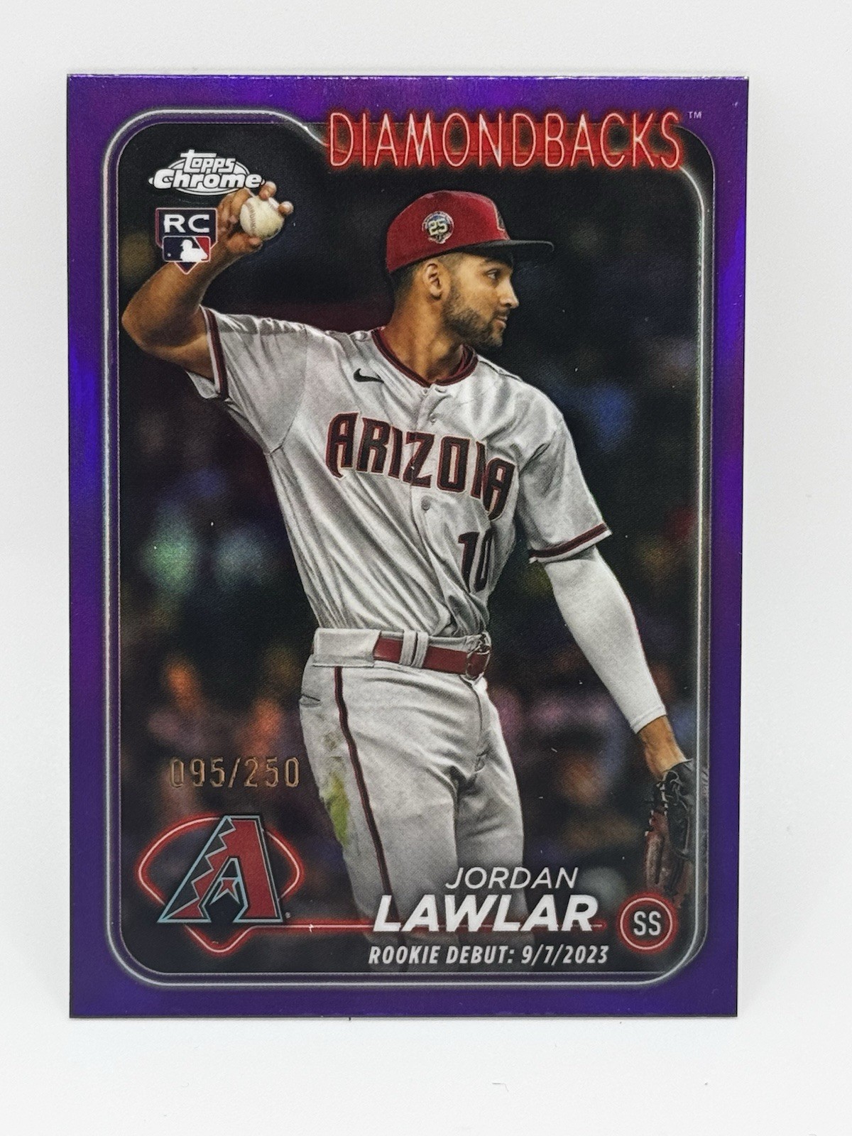 2024 Topps Chrome - Jordan Lawlar #229 Purple Refractor /250 (RC)