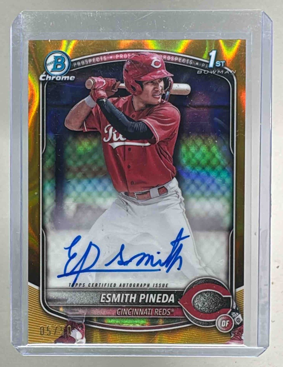 Esmith Pineda 2025 Bowman #CPA-EP Gold Lava Refractor Chrome Auto 1st RC RC 5/50