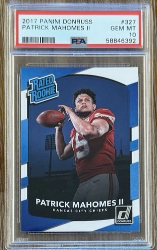 2017 Panini Donruss Rated Rookie Patrick Mahomes II #327 RC Chiefs PSA 10 Gem 💎