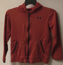 Under Armour Boys Storm Coldgear YOUTH Sweatshirt Hoodie Red Sz Lg Logo Athletic