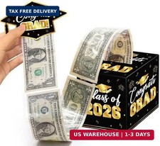 2026 Graduation Money Box Black, Class of 2026 Cash Gift Box, Graduation Party M