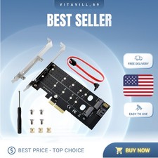 High-Speed Dual M.2 PCIe to PCIe X4 Adapter - Supports 2230/2242/2260/2280 SSDs