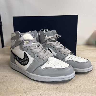 Dior x Air Jordan 1 High Size 10 Grey And White 6933/8500 | eBay