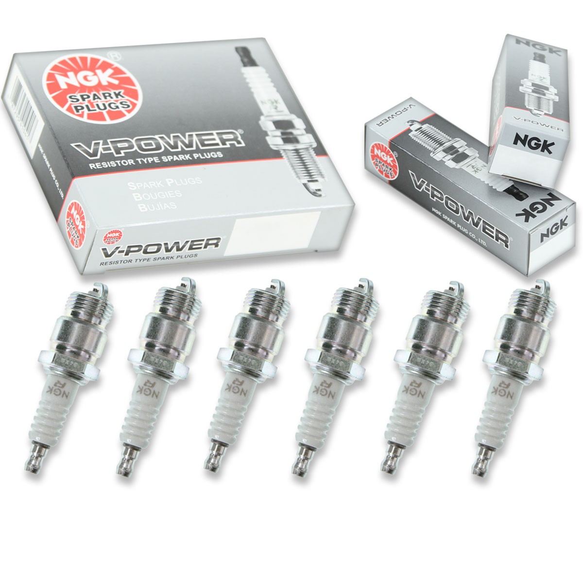 6 pcs NGK V-Power Spark Plugs for 1966-1967 Mercury Voyager 3.3L L6 - Engine qr