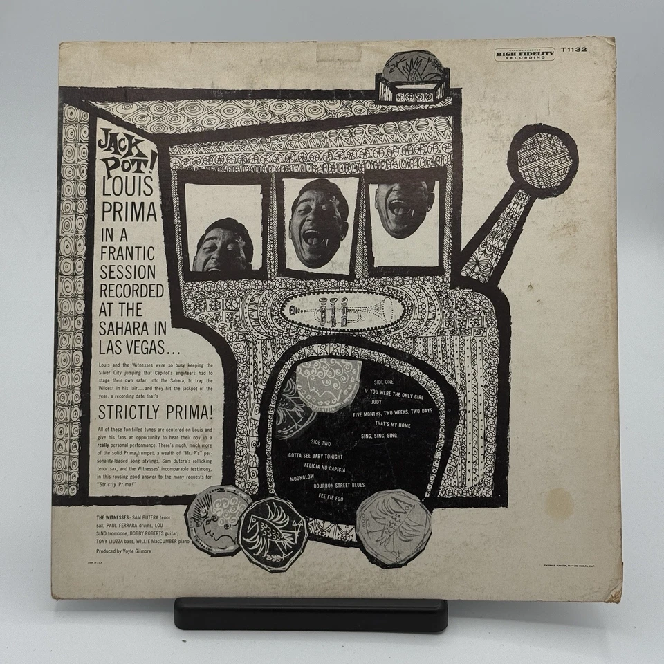 LOUIS PRIMA Strictly Prima! – 1959 Capitol NM Vinyl 1st Pressing Mono T-1132 - Image 2 of 4