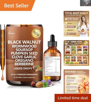 High-Absorption Herbal Tincture: 25-IN-1 Drops for Digestive & Liver Wellness