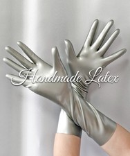 0.4mm Latex Short Gloves Rubber Seamless Gloves Fetish Club Wear Costume