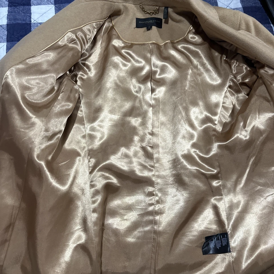 Abrigo para mujer Donna Karan mezcla lana cachemir camel talla mediana envío gratuito Foto 4 de 4