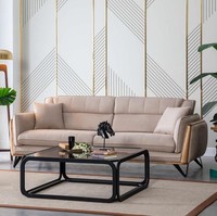 Dreisitzer Beige Couch Sofa MöBel Polster Einrichtung Couchen Sofas Holz