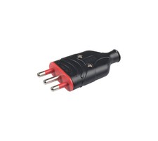 Anti-crush rubber plug, 16A 2P T, black 250v Rosi art. RS78007