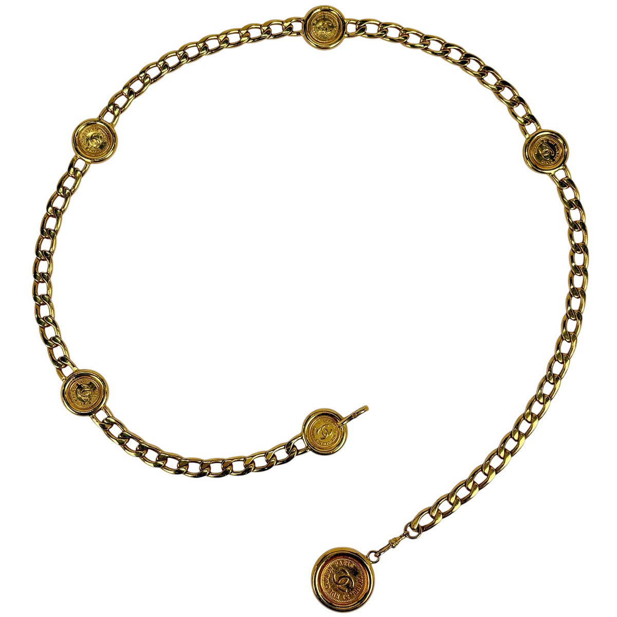 CHANEL (Interlocking) CC logo Chain belt Round Coin belt 