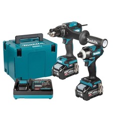 Makita DK0249G201 40Vmax XGT Twin Kit With 2 x 4.0Ah Batteries, Charger & Case