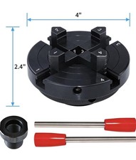 Set Mandrino Tornio Legno 4 Pollici 1" X8TPI e Adattatore 3/4" X16TPI, Autocentrante 4 Ganasce