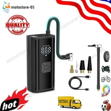Car Bike Tire Inflator Pump Portable Battery Rechargeable Air Compressor Digital