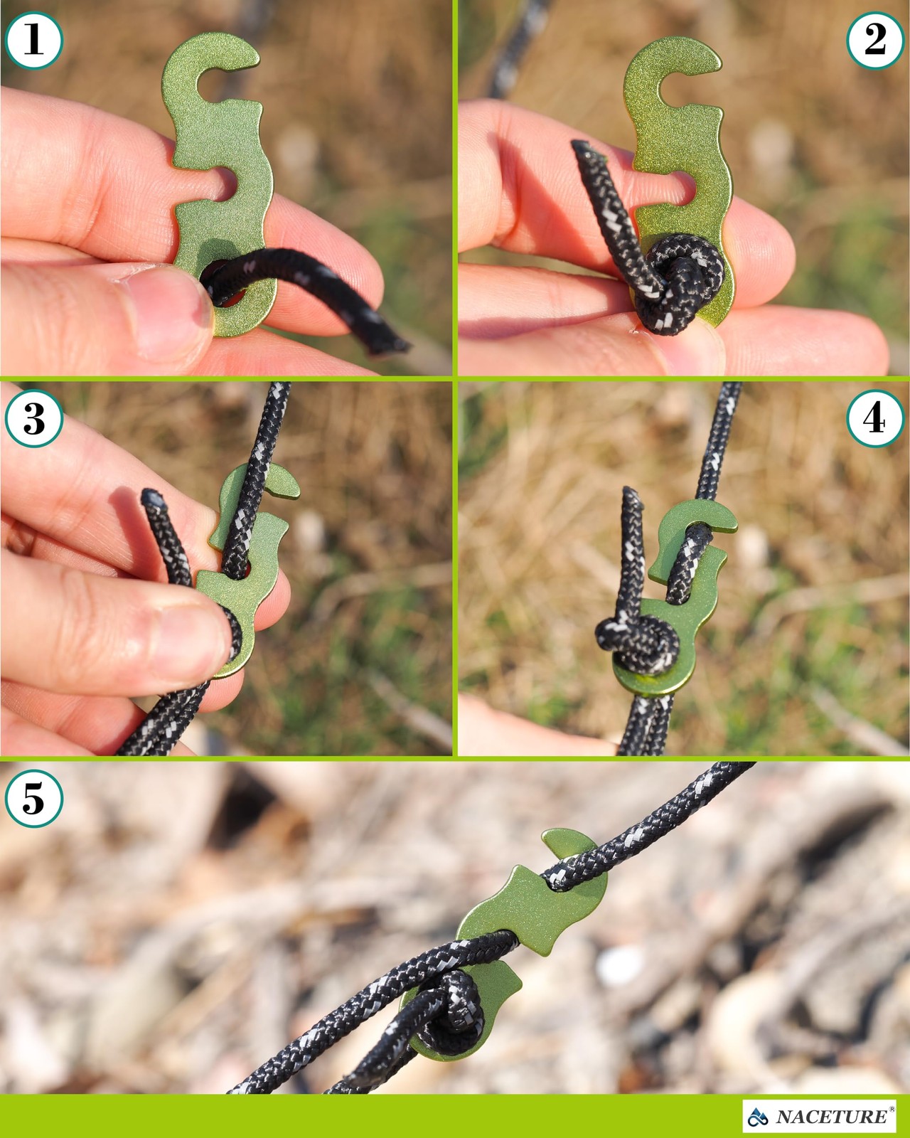 Rope Tensioner Aluminum Alloy Camping Tent Guyline Cord Adjuster Camping Of Gear