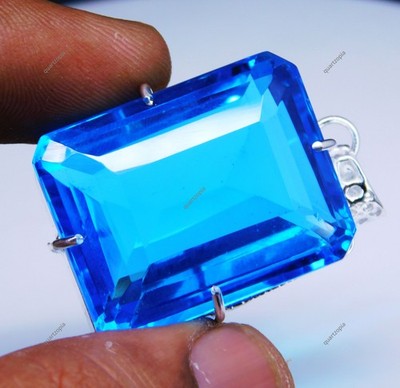 Zertifizierter 131,00 ct natürlicher London Blautopas strahlender Schliff Anh...
