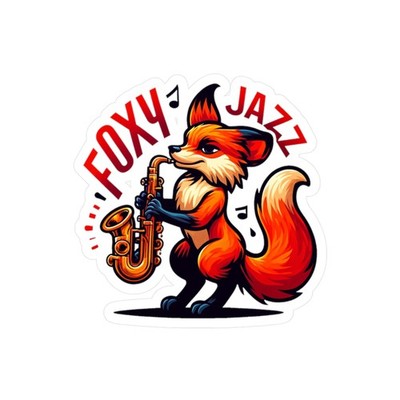 Foxy Jazz Saxophone Fox Sticker Label Decal Vinyl Matte Glossy