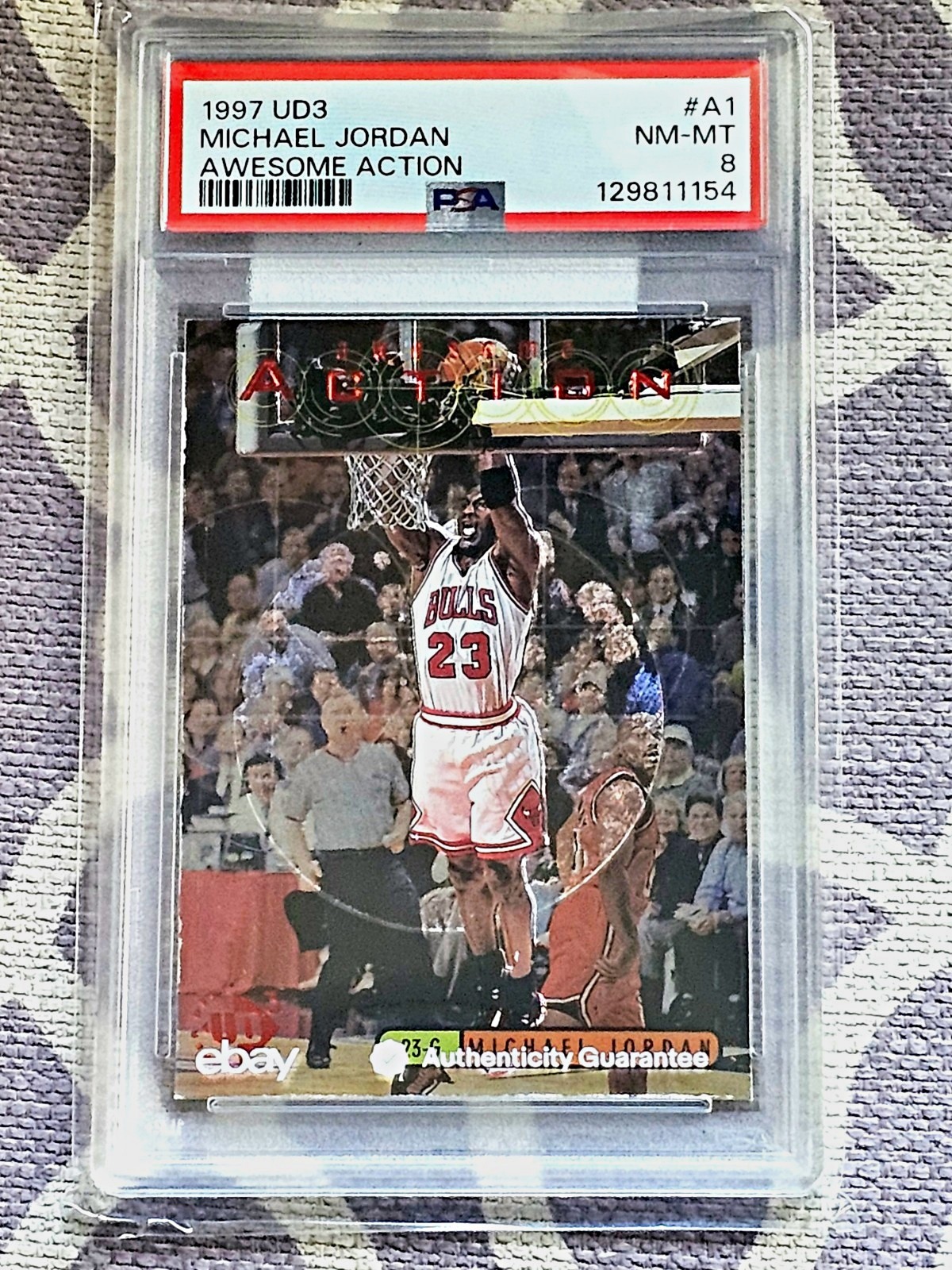 1997-98 Upper Deck UD3 - Awesome Action Michael Jordan #A1 PSA 8. LOW POP
