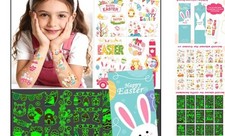 Glow Easter Basket Stuffers for Kids, 120 Styles Temporary Tattoos for Kids