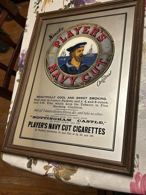 Vintage PLAYER'S NAVY CUT CIGARETTES GENERAL STORE Retro TOBACCO Mirror  Sign