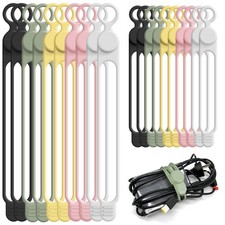 Silicone Cable Ties Cord Organizer for Cable Management, 20PCS 4.2" and 7.1" ...