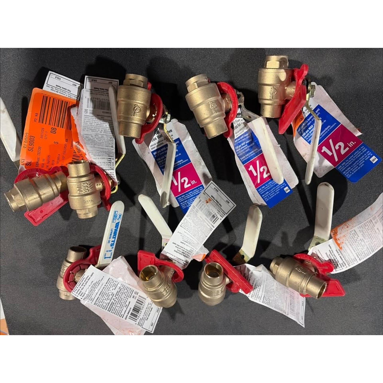 Watts1/2 in. × 1.75 in. Brass Sweat x Sweat Full Port Solder Ball Valve LOT X 9