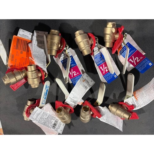 Watts1/2 in. × 1.75 in. Brass Sweat x Sweat Full Port Solder Ball Valve LOT X 9