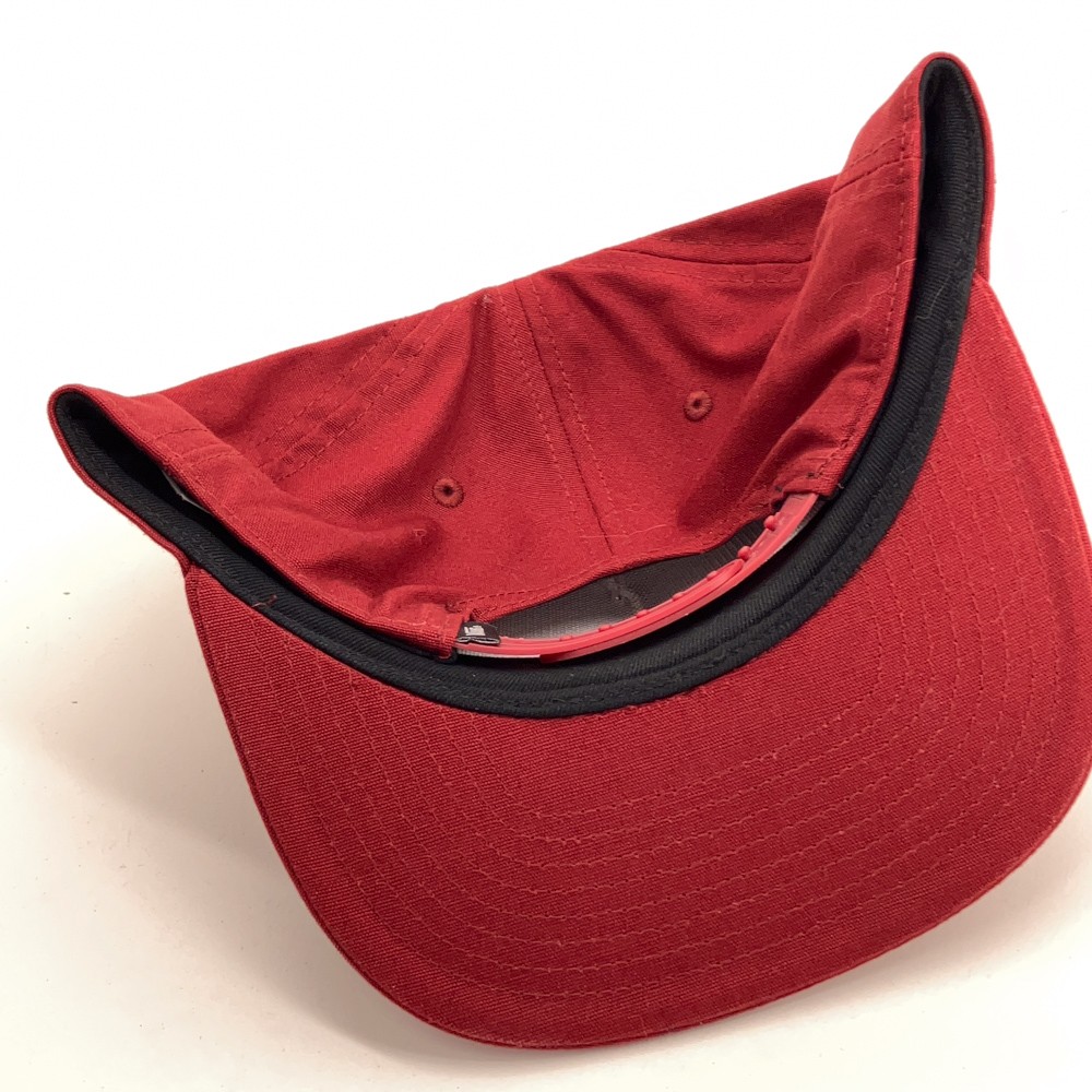 Vans small leather patch flat red snapback cap - image 4