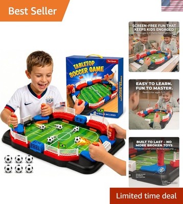 Quick Setup Tabletop Foosball with Goal Bell - Perfect Soccer Gift for Kids