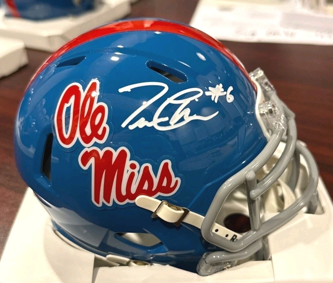 Trinidad Chambliss Signed Mini Helmet Ole Miss Rebels Football JSA