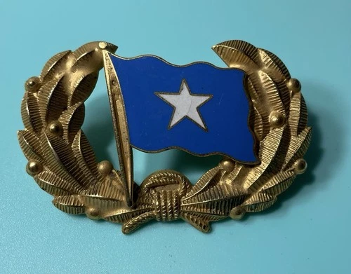 Confederate Veterans UCV Bonnie Blue Flag Hat Badge Vintage