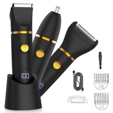 Manscape Body Hair Trimmer for Men: Pubic Hair Trimmer, 3 in 1 Versatile Elec...