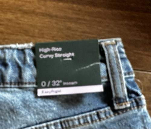 Women's Wild Fable High-Rise Curvy Straight Jeans Wash Easy Rigid Size 0/ 32”NWT - Picture 7 of 16