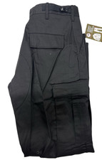 Rothco 7971 Unisex Black BDU Pants Military Style Button Fly Cargo Large