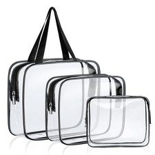 3 Pack PVC Waterproof Toiletries, Crystal Clear PVC Travel Toiletry Bag, TSA ...