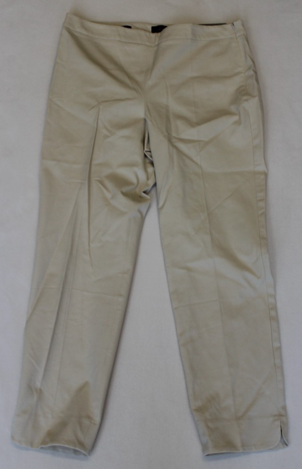 NWT Talbots Women’s Chatham Ankle Pants Size 12 Beige Slim Leg Side Zipper