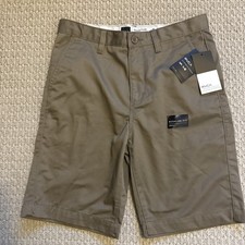 RVCA Boys Shorts 30 Weekday Stretch Dark Khaki Pockets 9" Inseam NEW