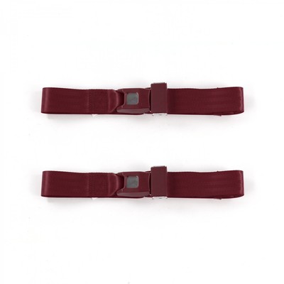 Early Cars 1928 - 1932 Standard 2pt Burgandy Lap Bucket Seat Belt Kit - 2 Belts 