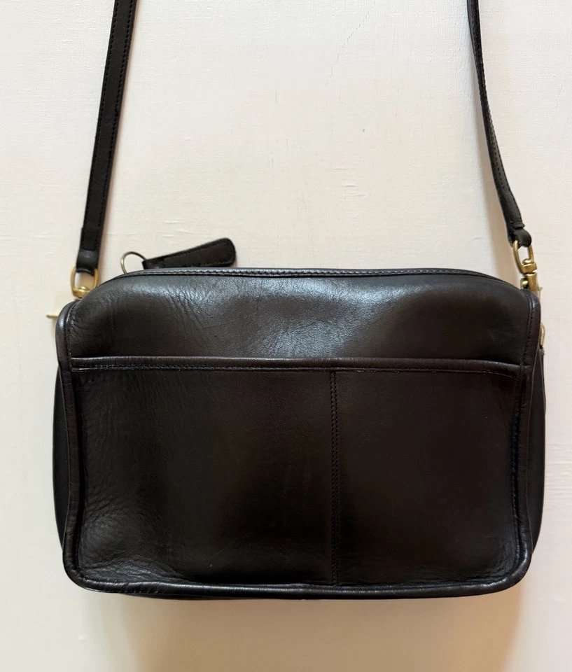 Bolso de Colección Coach Negro Cuero Curtido Acompañero 9300 Clásico Legado EE. UU. Foto 2 de 4