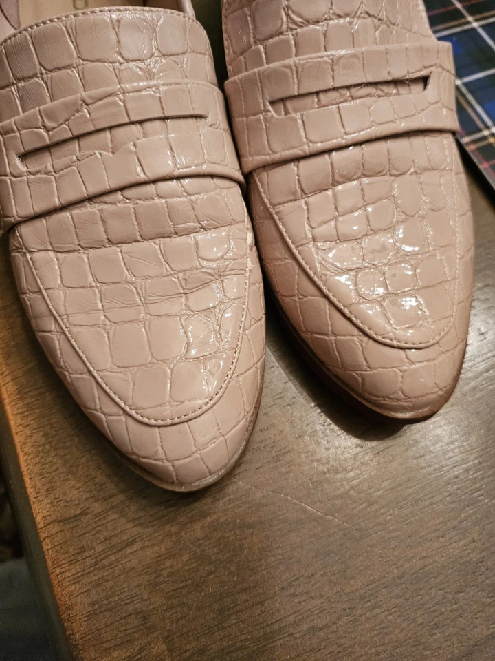 Aldo Blush Pink Alligator Patent Leather Penny Loafer Sz 7.5 - Image 2 of 4