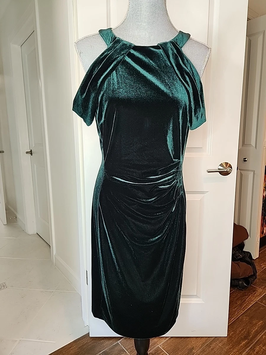ralph lauren off the shoulder velvet dress Buy Lauren Ralph Lauren Green Luxe Velvet Dress from Next USA