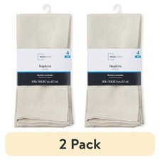 Set of 4 Solid Beige Fabric Napkins 18x18 Inches