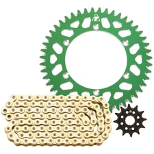 Tusk Gold X-Ring Chain Sprocket Kit Set Green For KAWASAKI KX250F KX250 KX250X