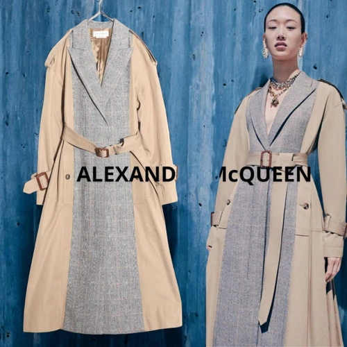 Alexander Mcqueen 21Ss Domestic Docking Trench Cappotto Donna #EB ZFA